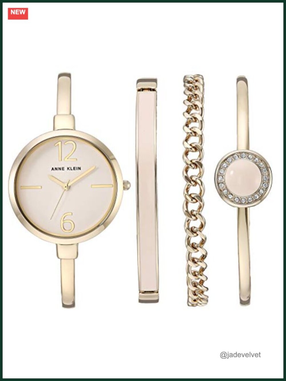 Anne Klein Women's Bangle Watch & Crystal Bracelet Set 32mm Quartz